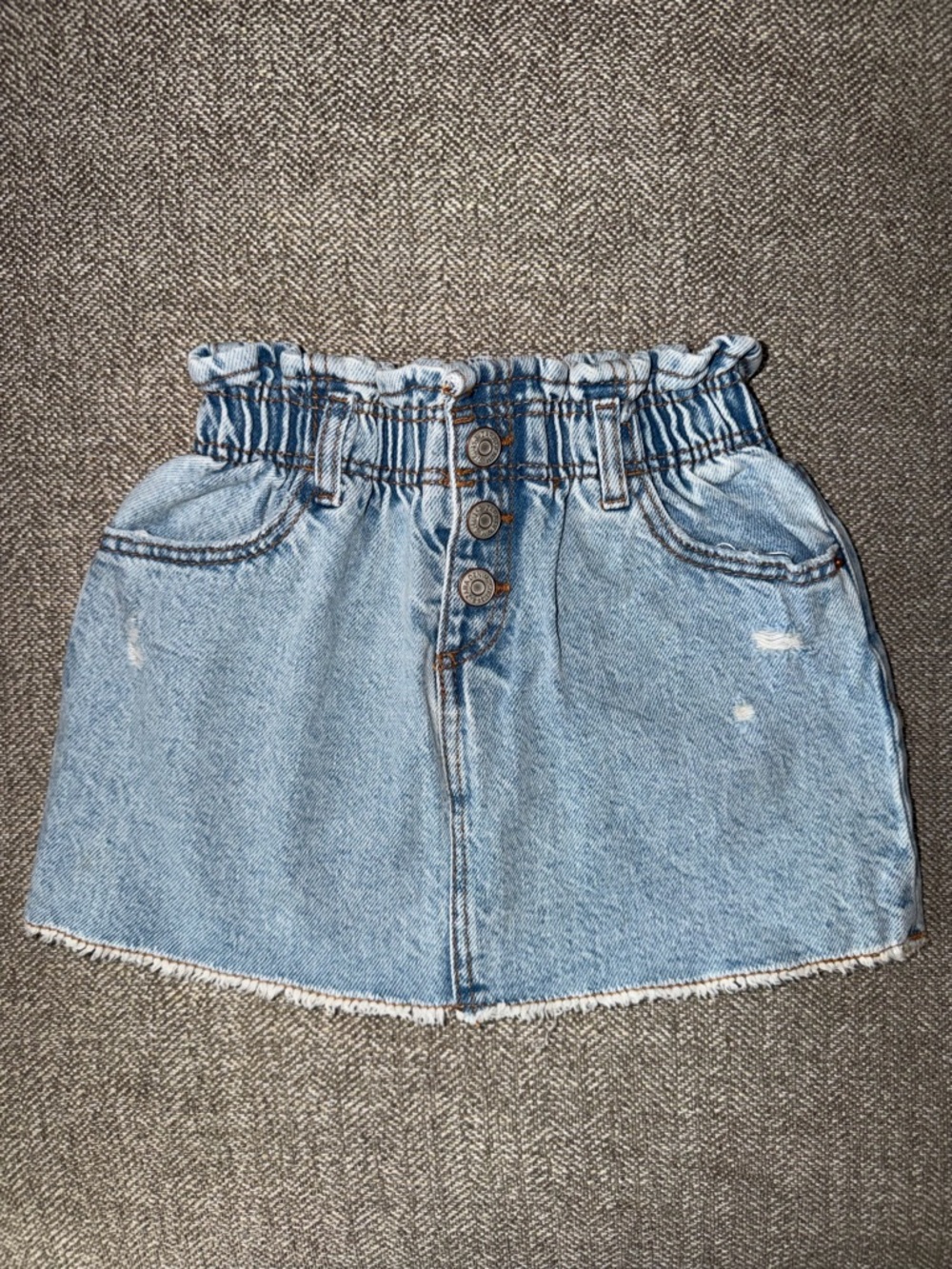 Zara Light Blue Denim Paperbag Waist Skirt